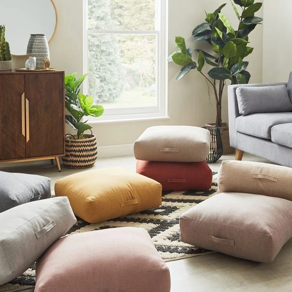 Global Blush Slub Floor Cushion - Image 4