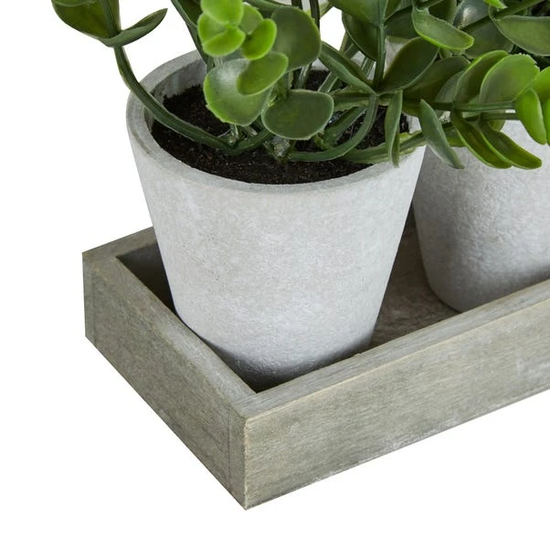 Artificial Herbs In Metal Tray - Image 4