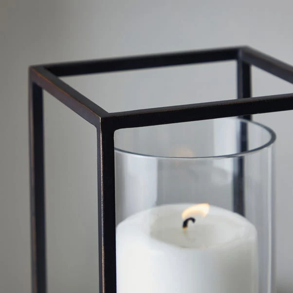 London Black Single Hurricane Candle Holder - Image 2