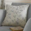 Bird Trail Jacquard Duck Egg Cushion