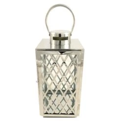 Silver Lattice Metal Lantern