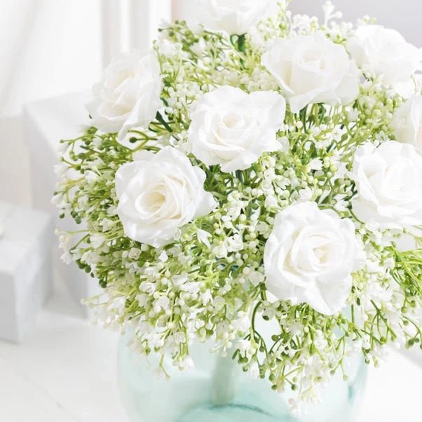 Artificial Rose And Gypsophila Bouquet - Image 2