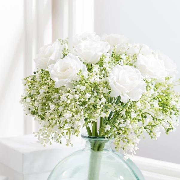 Artificial Rose And Gypsophila Bouquet - Image 3