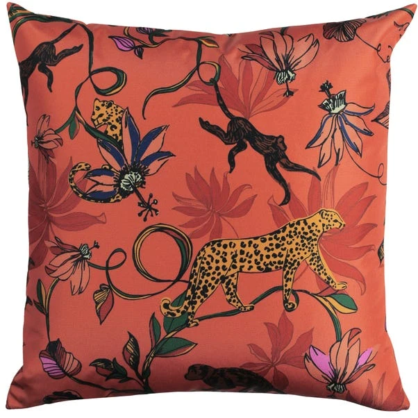 Wildlife Orange Outdoor Cushion - Image 2
