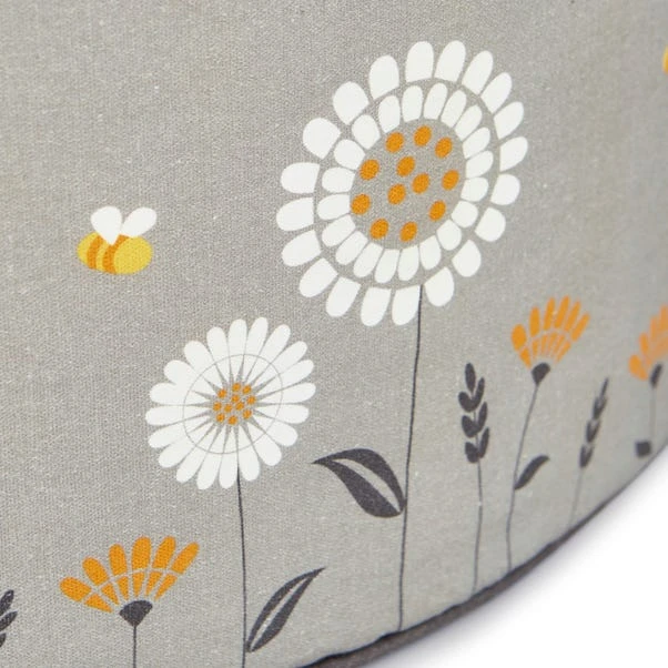 Scandi Print Grey Pouffe - Image 3