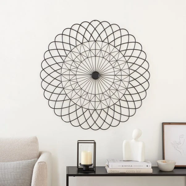 Black Spiral Indoor Outdoor Wall Art - Image 2