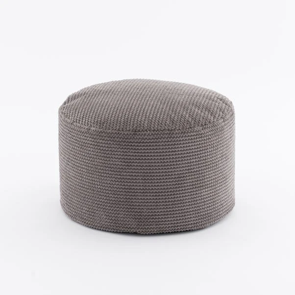 Jenson Charcoal Waffle Pouffe - Image 2