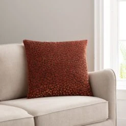 Animal Cut Velvet Copper Cushion Cover