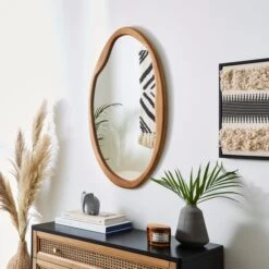 Pebble Wood Wall Mirror