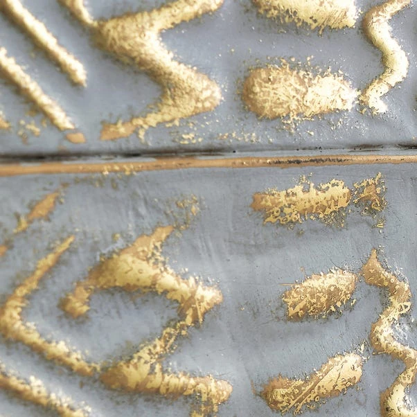 Antiqued White And Gold Textured Metal Wall Art - Image 4