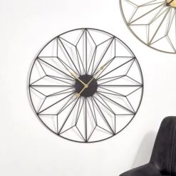 Black And Gold Geo Wall Clock