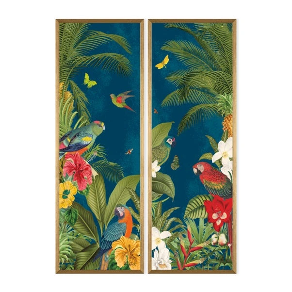 Set Of 2 Framed Prints - Parrot Paradise - Image 2