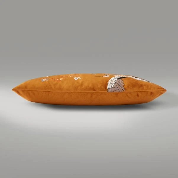 Embroidered Crane Cushion Cover - Image 3