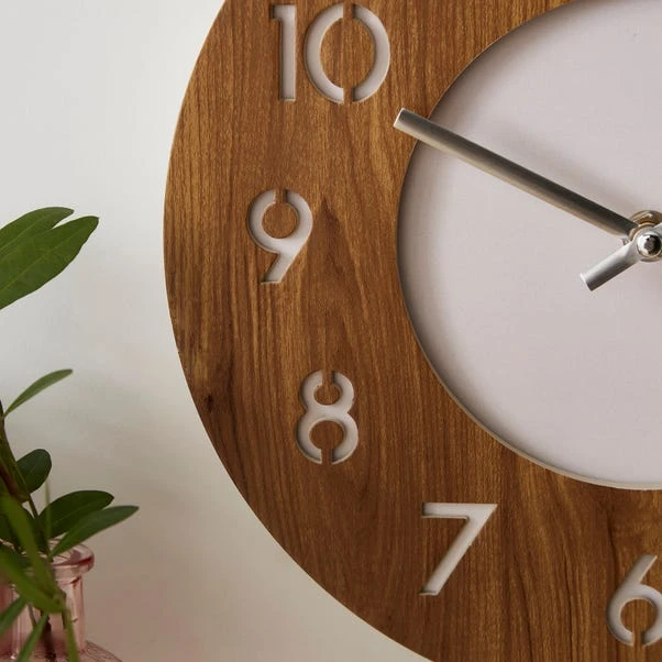 Dark Oak Effect Wall Clock - Image 2