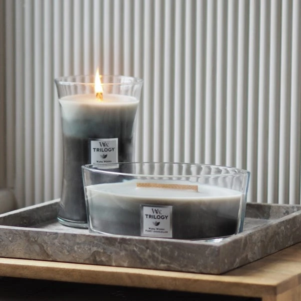 Woodwick Warm Woods Ellipse Trilogy Crackle Candle - Image 2