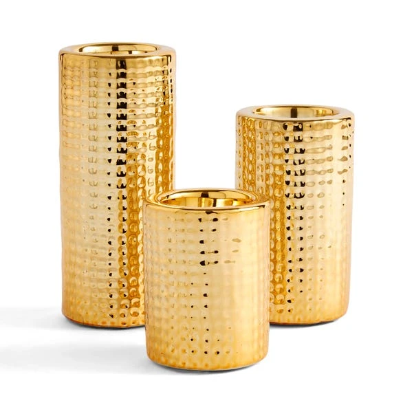 Set Of 3 Dimpled Tealight Holders - Image 4