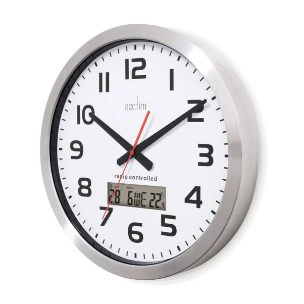 Acctim Meridian Aluminium Digital Wall Clock - Image 3