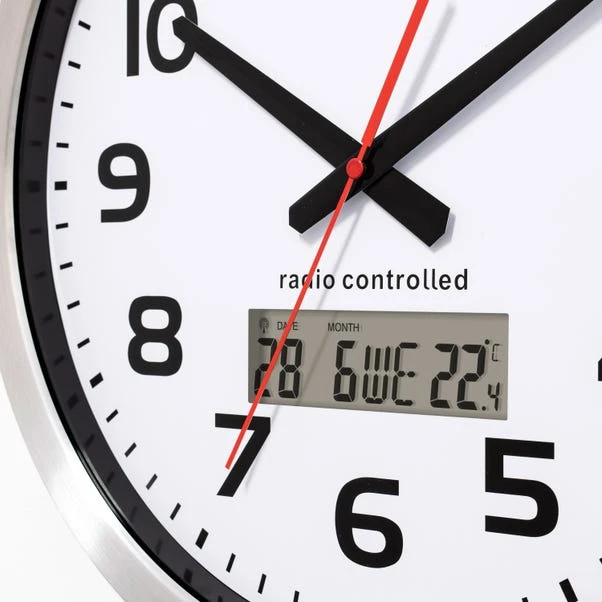 Acctim Meridian Aluminium Digital Wall Clock - Image 4