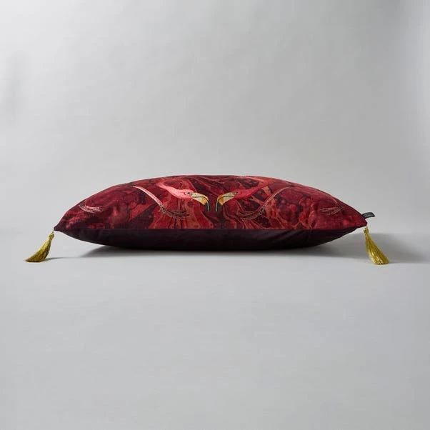 Flamingo Embroidery Cushion Magenta - Image 4