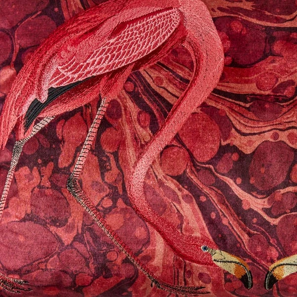 Flamingo Embroidery Cushion Magenta - Image 6
