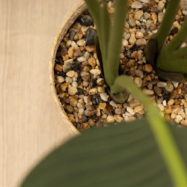 Artificial Banana Palm Tree In Woven Basket Plant Pot - Image 3