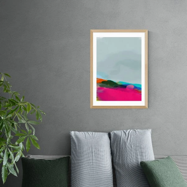 East End Prints Red Poppies Field Abstract III Framed Print - Image 5