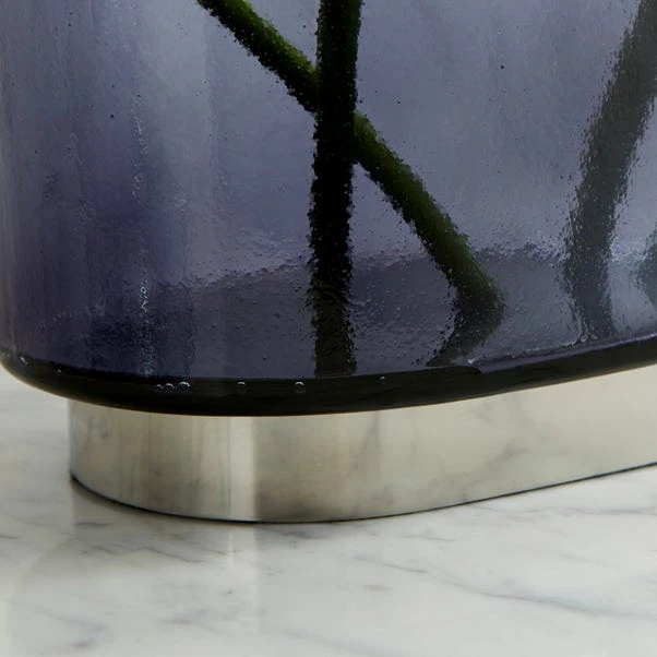Recycled Glass Smoked Rectangular Vase - Image 2
