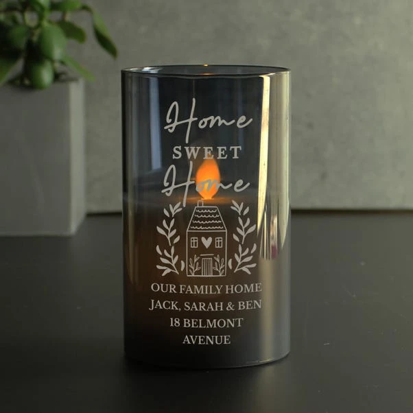 Personalised Home Smoked Glass LED Candle - Image 2