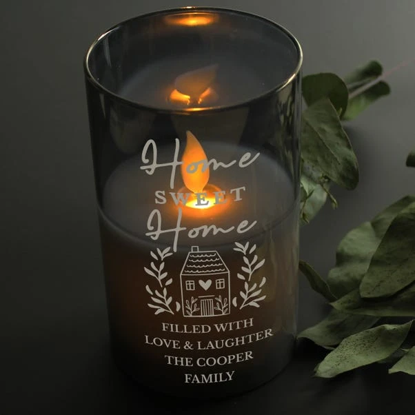Personalised Home Smoked Glass LED Candle - Image 4
