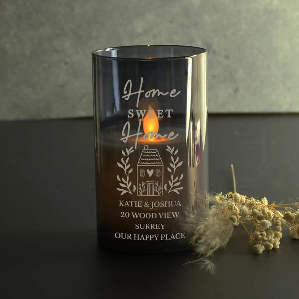 Personalised Home Smoked Glass LED Candle - Image 5