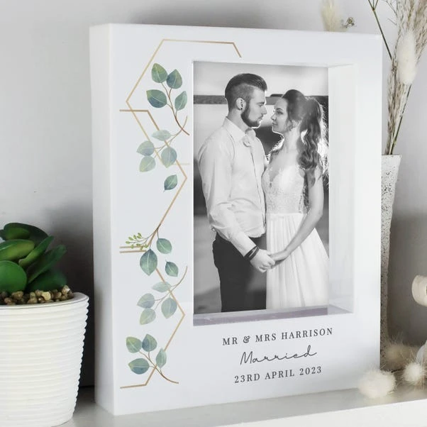 Personalised Botanical Portrait Box Photo Frame