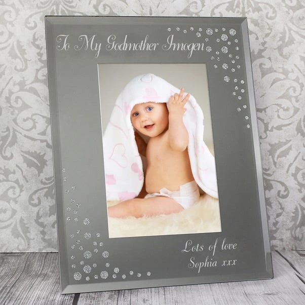 Personalised Classic Diamante Glass Portrait Photo Frame - Image 2