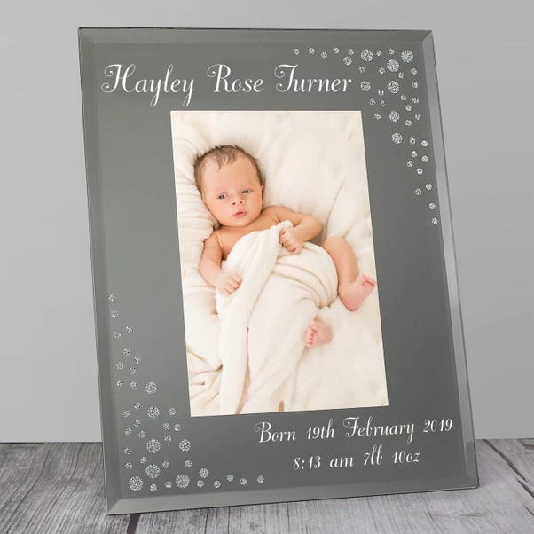 Personalised Classic Diamante Glass Portrait Photo Frame - Image 3