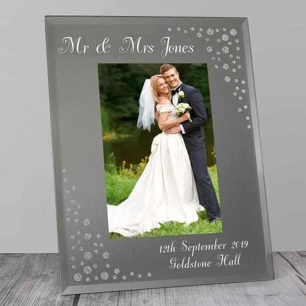 Personalised Classic Diamante Glass Portrait Photo Frame - Image 4