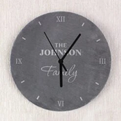 Personalised Family Slate Wall Clock