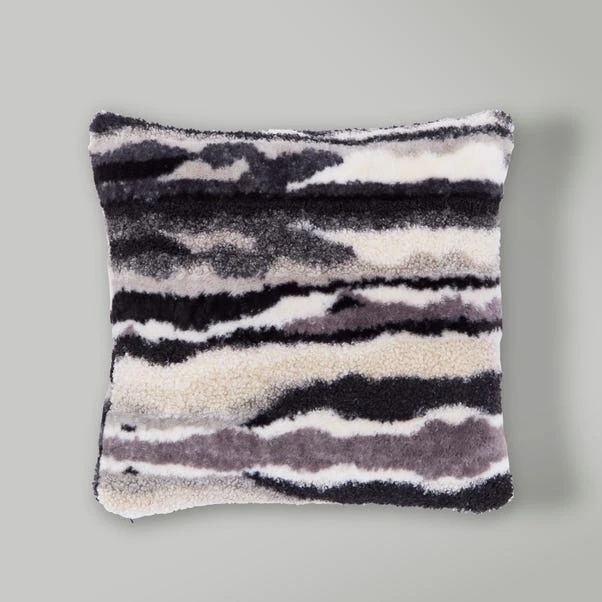 Abstract Fur Boucle Square Cushion - Image 5