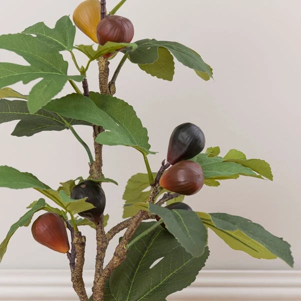 Artificial Fig Tree In Black Cement Plant Pot - Image 2