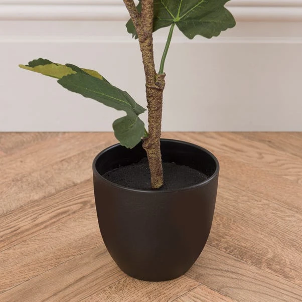 Artificial Fig Tree In Black Cement Plant Pot - Image 3