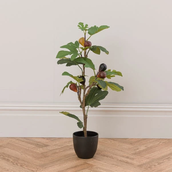 Artificial Fig Tree In Black Cement Plant Pot - Image 4