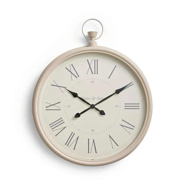 Cream Vintage Pocket Watch Indoor Outdoor Wall Clock - Image 3
