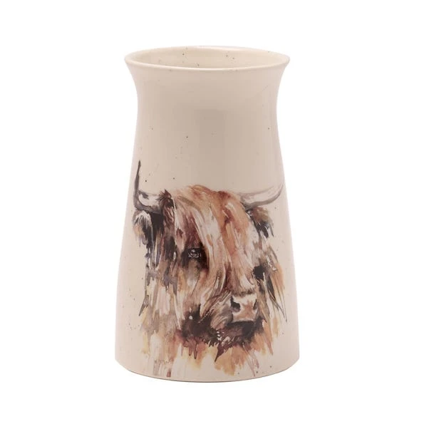 Meg Hawkins Ceramic Highland Cow Vase - Image 2