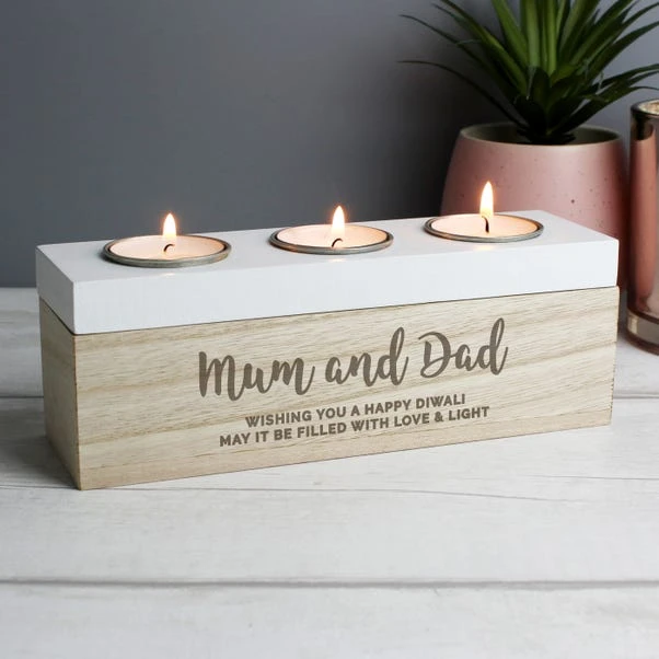 Personalised Free Text Triple Tealight Holder - Image 4