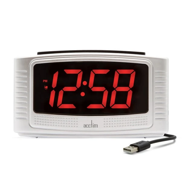 Acctim Vina Silver Alarm Clock - Image 2