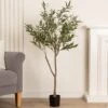 Artificial Olive Tree In Black Plastic Plant Pot