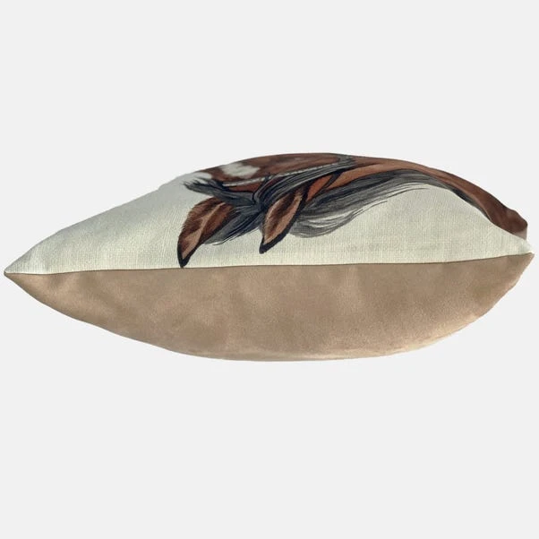 Christine Varley Brown Bay Horse Square Cushion - Image 3