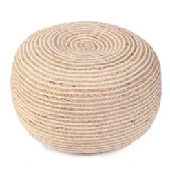 Kaikoo Jute Stripe Bean Bag Pouffe