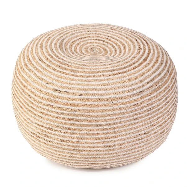 Kaikoo Jute Stripe Bean Bag Pouffe