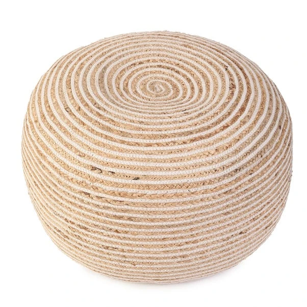 Kaikoo Jute Stripe Bean Bag Pouffe - Image 3