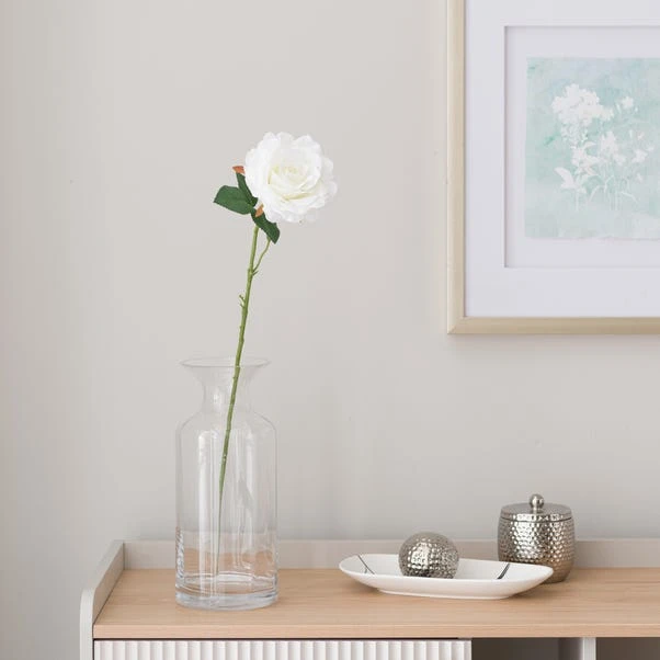 Artificial White Rose Stem