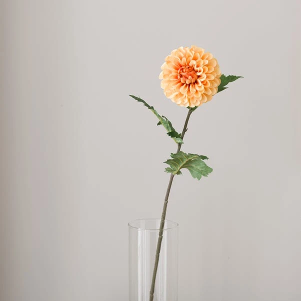 Artificial Orange Ball Dahlia Stem - Image 2